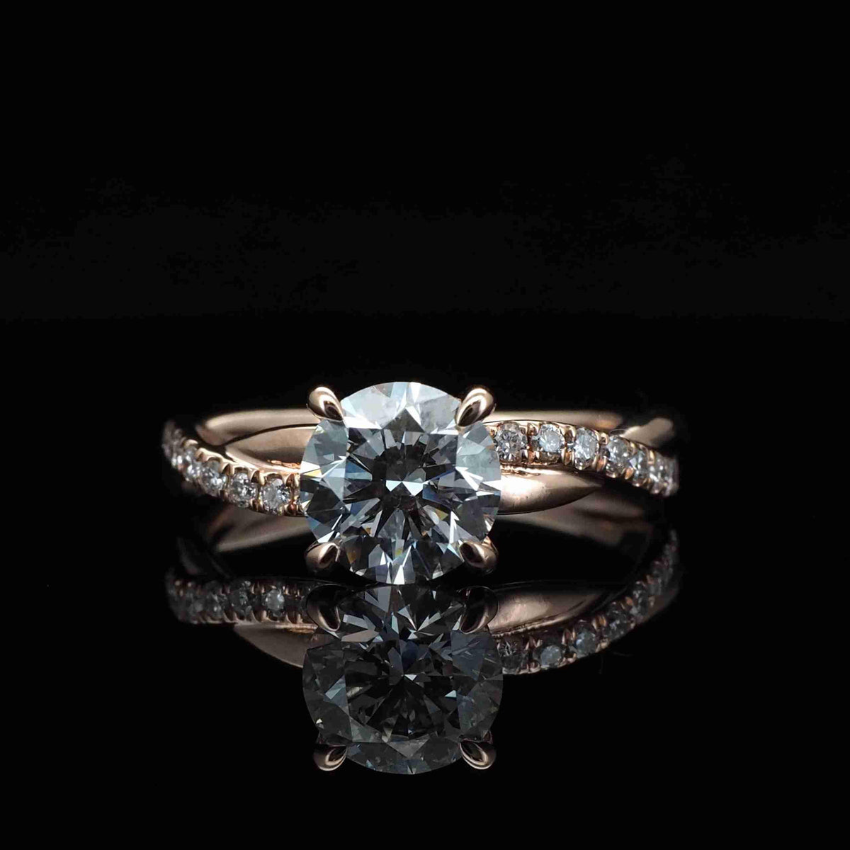 18K/Platinum Cannabis Flower Design Ring Setting