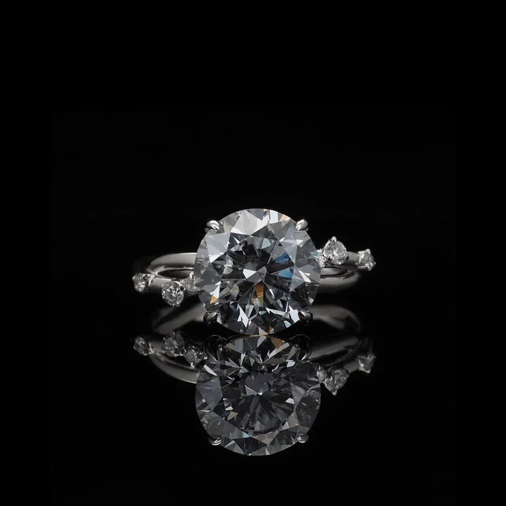 18K/Platinum Five-Stone Vine Design Ring Setting
