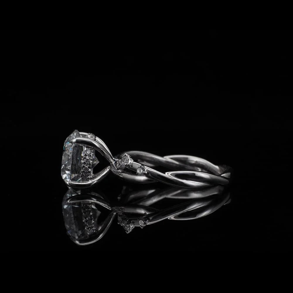 18K/Platinum Five-Stone Vine Design Ring Setting