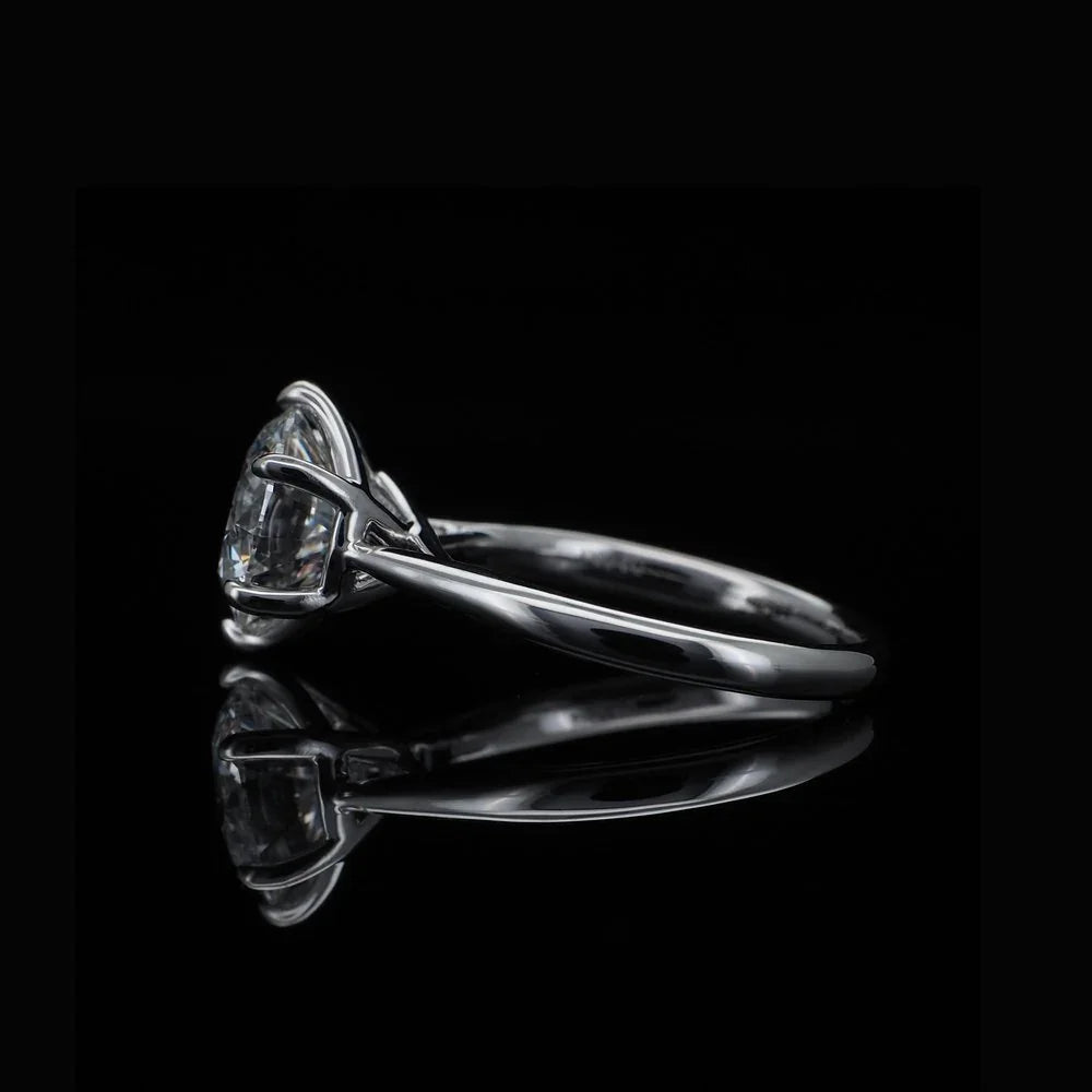 18K/Platinum Solitaire Crisscross Ring Setting