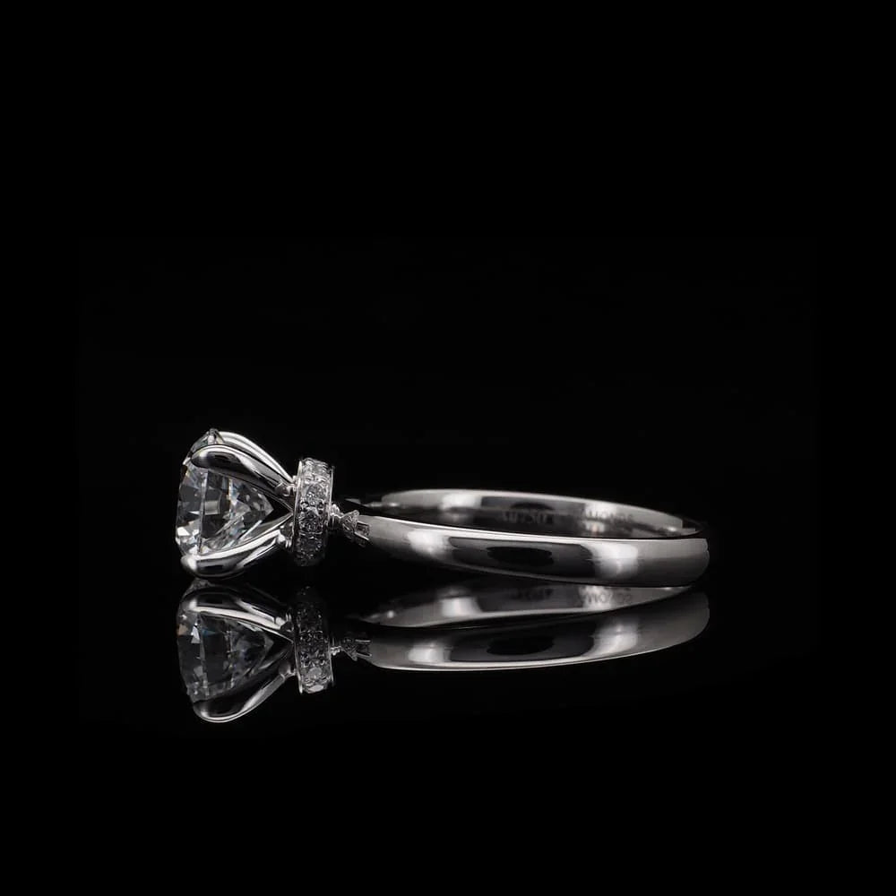18K/Platinum Solitaire Bezel Setting Ring Mount
