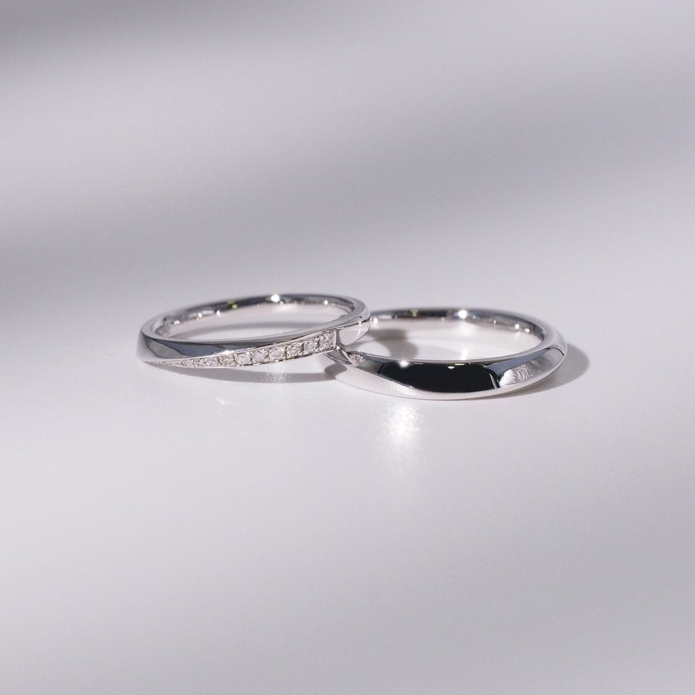 18K Gold/Platinum Diamond Wedding Rings