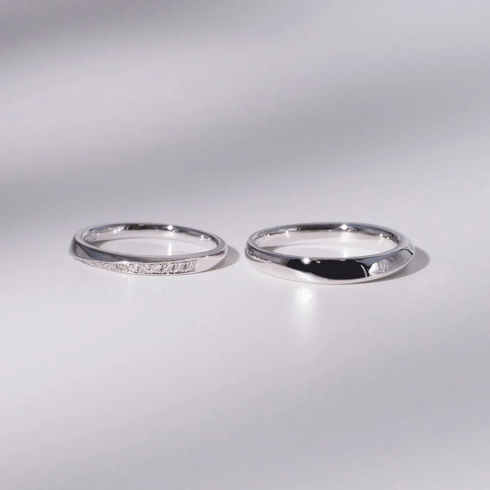 18K Gold/Platinum Diamond Wedding Rings