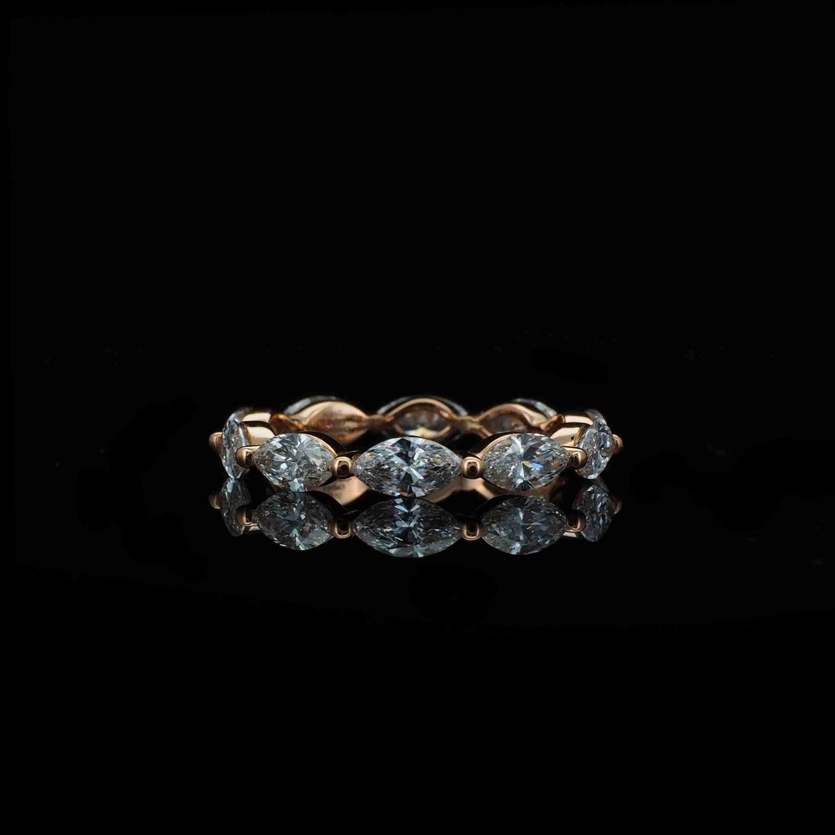 18K White Gold Marquise Lab Grown Diamond Full Eternity Ring