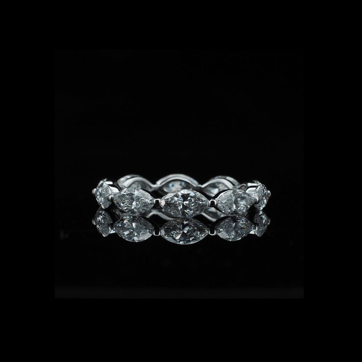 18K White Gold Marquise Lab Grown Diamond Full Eternity Ring
