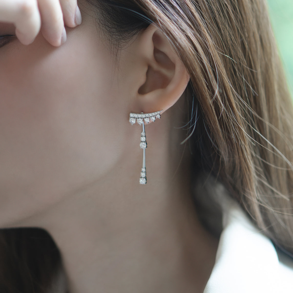 18K White Gold/Rose Gold/Yellow Gold Round Lab Grown Diamond Earrings