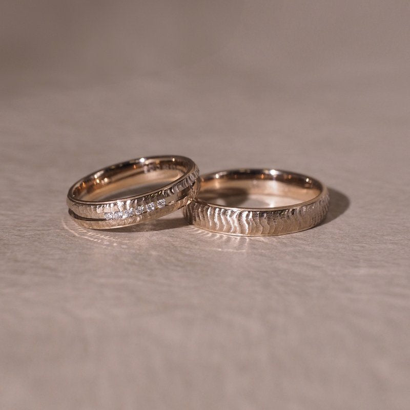 German-made 18K gold handmade wedding rings