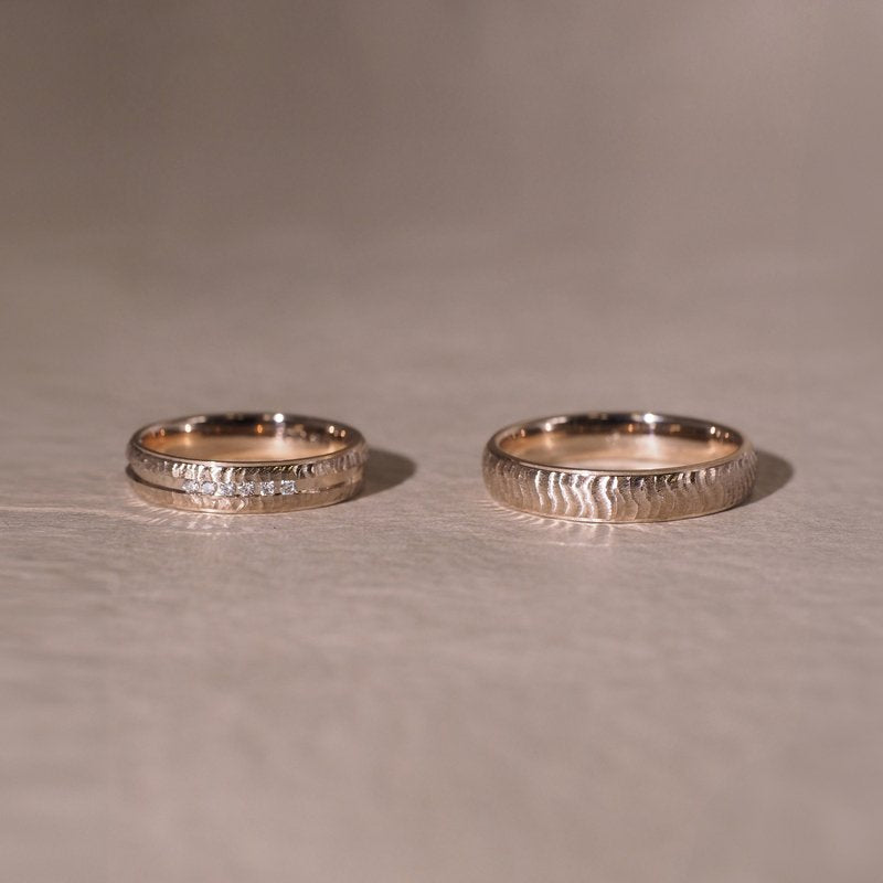 German-made 18K gold handmade wedding rings