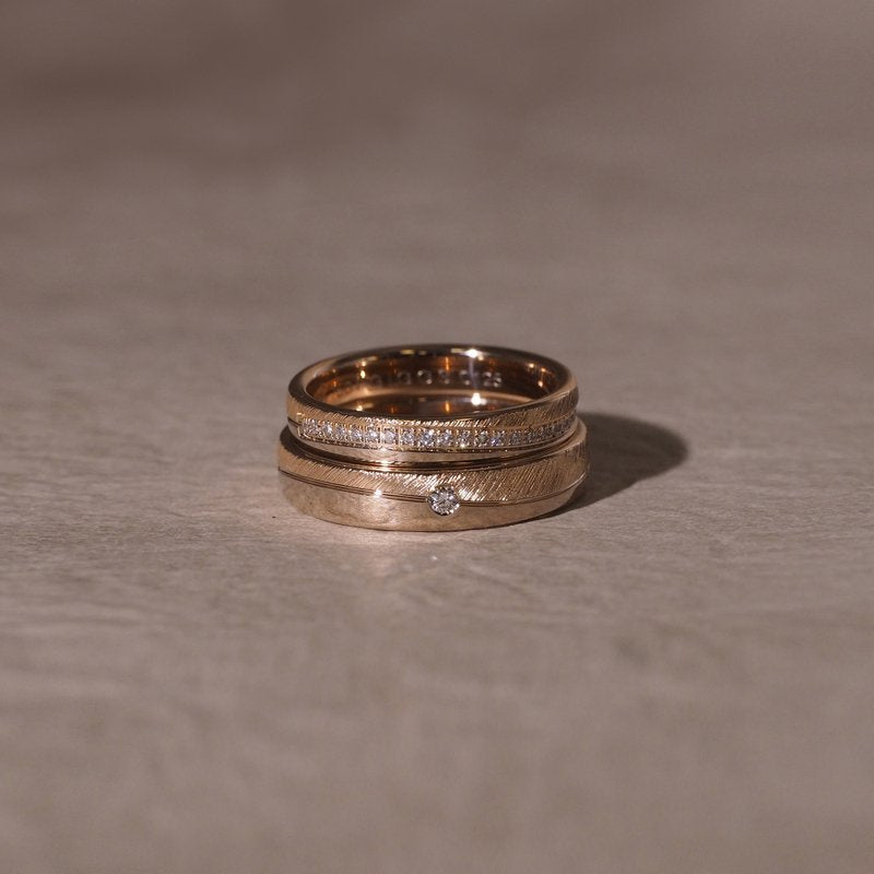 German-made 18K gold handmade wedding rings