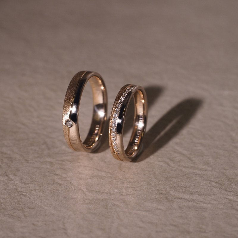 German-made 18K gold handmade wedding rings