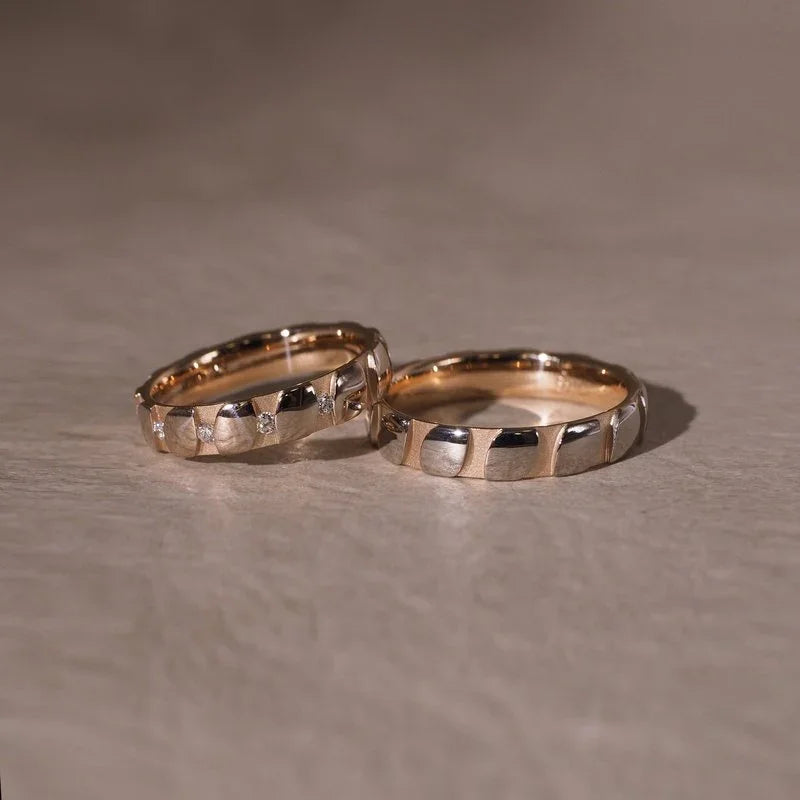 German-made 18K gold handmade wedding rings