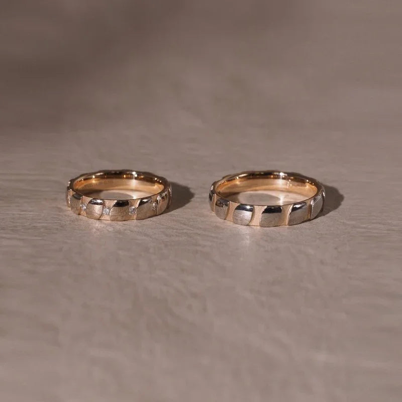 German-made 18K gold handmade wedding rings