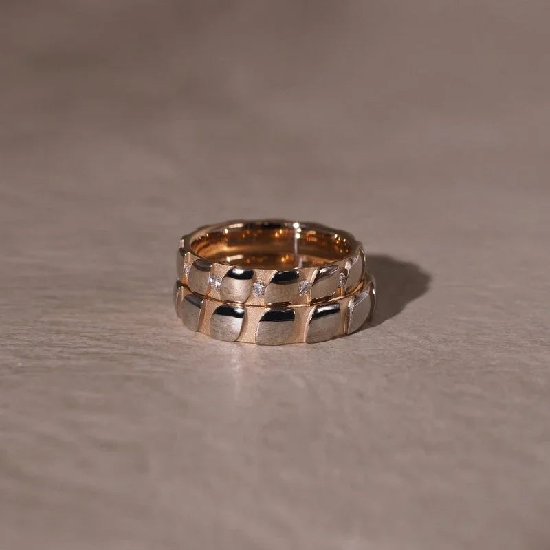 German-made 18K gold handmade wedding rings