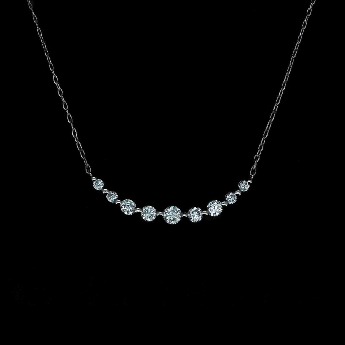 18K White Gold Round Lab Grown Diamond Four-Prong Solitaire Earrings