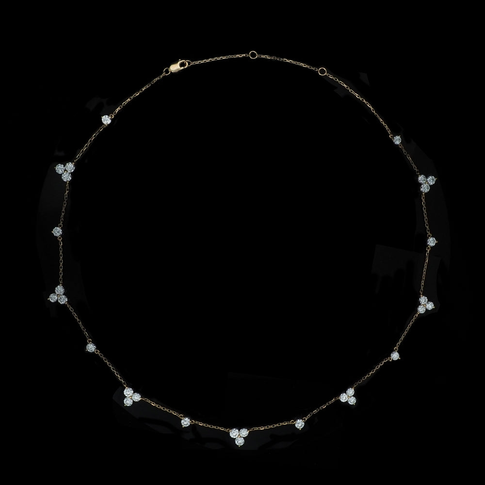 18K Gold Round Lab Grown Diamond Necklace
