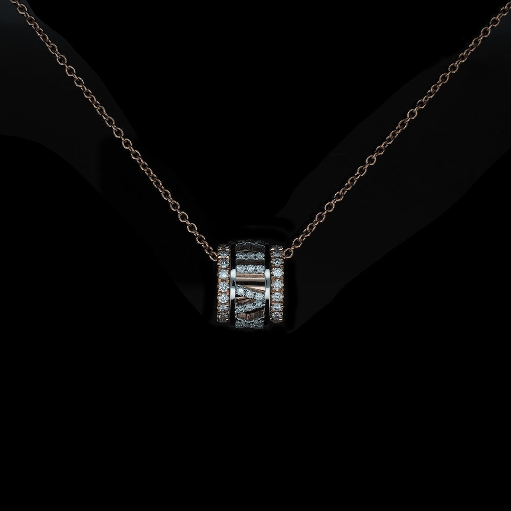 18K Rose Gold/White Gold Round Lab Grown Diamond Pendant