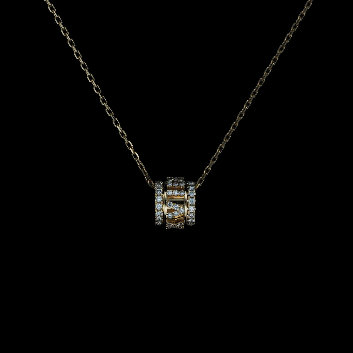 18K Rose Gold/White Gold Round Lab Grown Diamond Pendant
