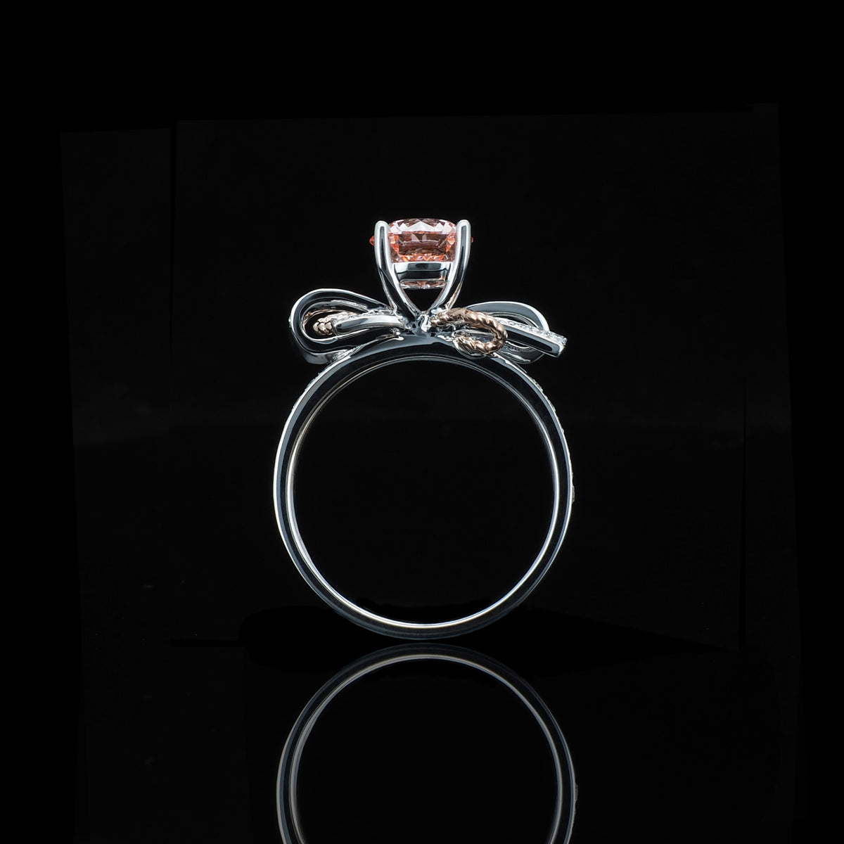 18K/Platinum Ribbon Design Ring Setting