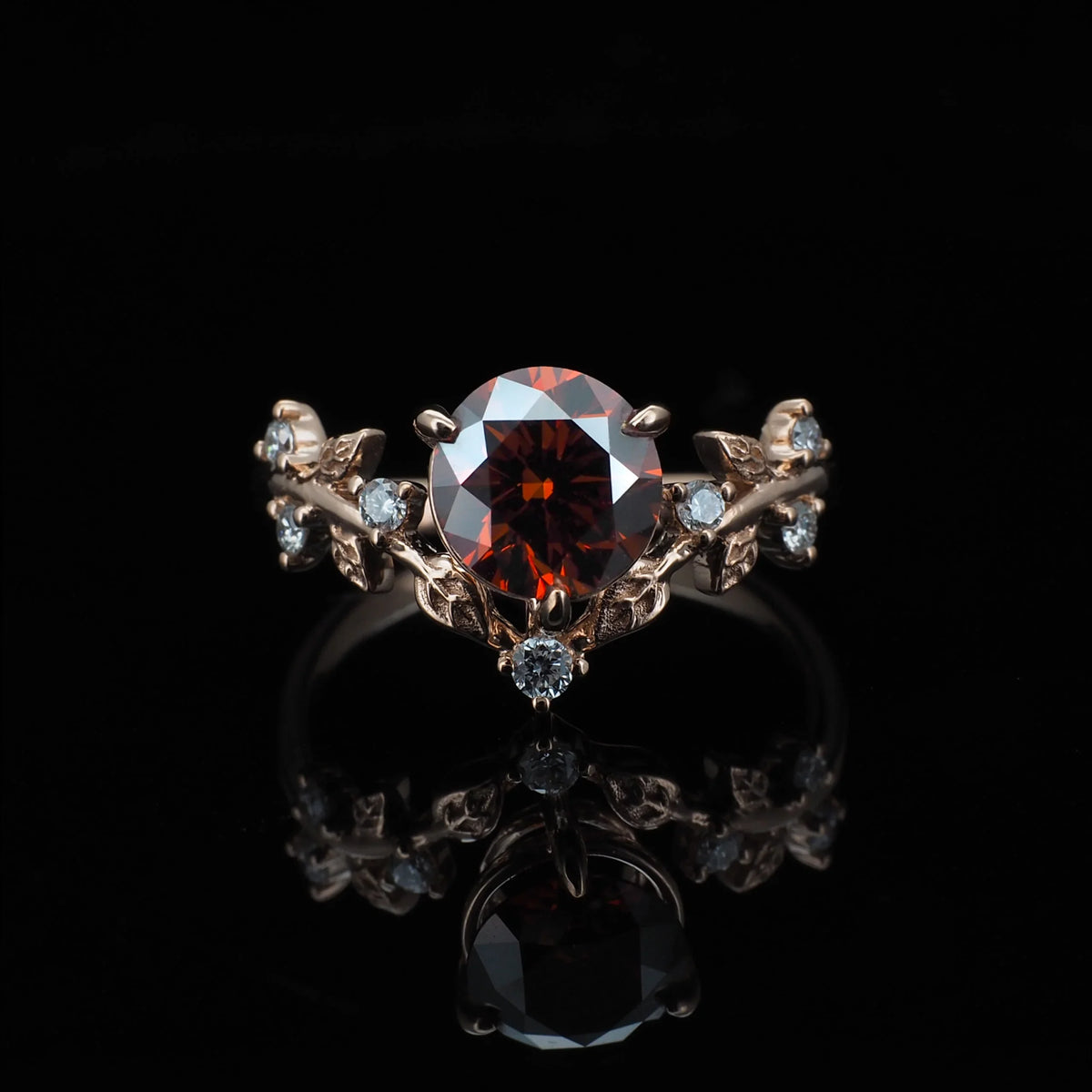 18K/Platinum Leaf Design Ring Setting