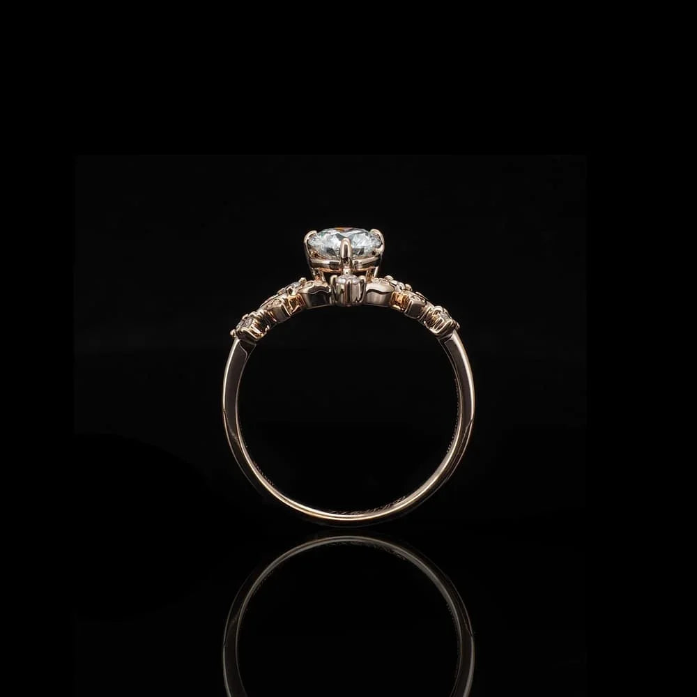 18K/Platinum Leaf Design Ring Setting
