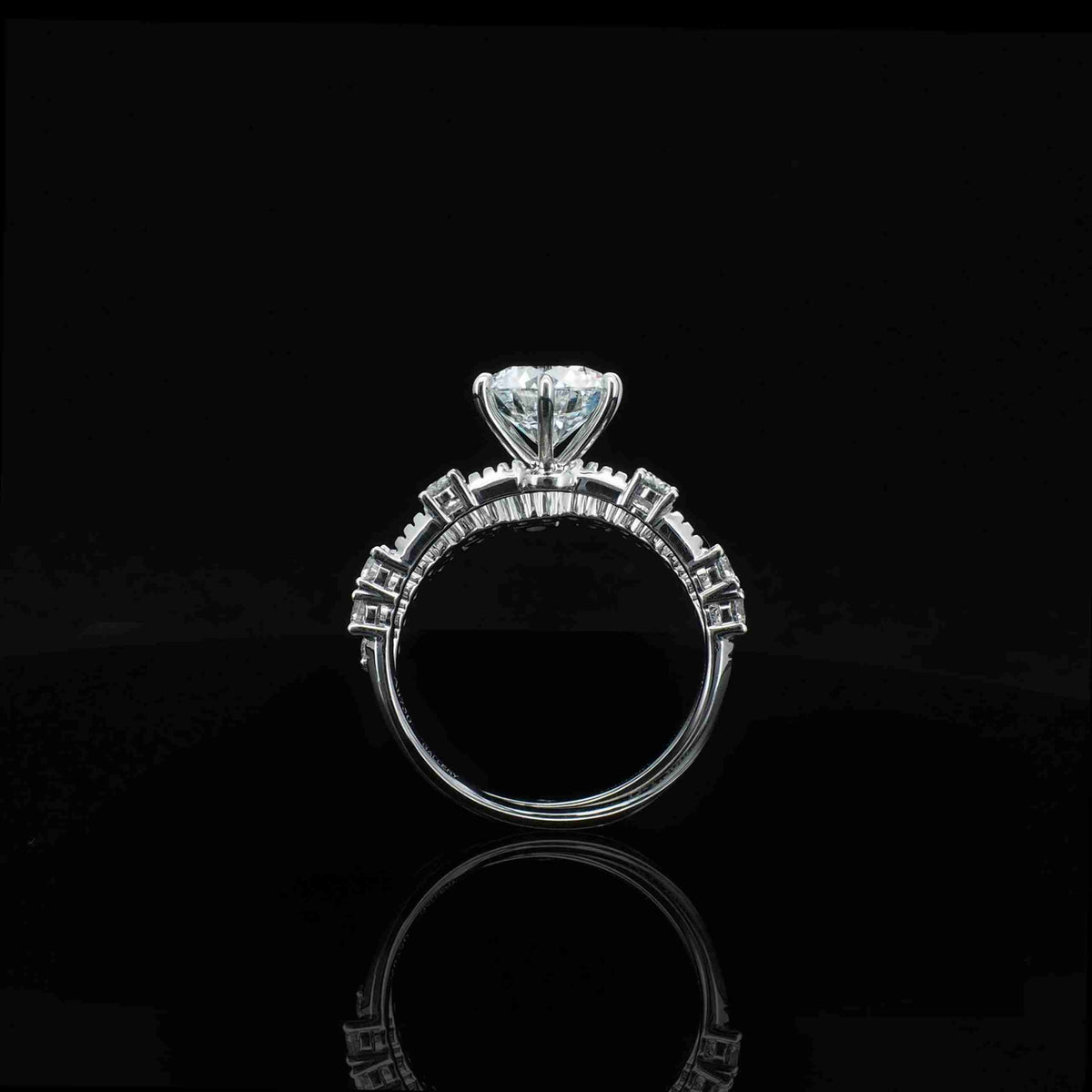 18K/Platinum Double-Band Design Ring Setting