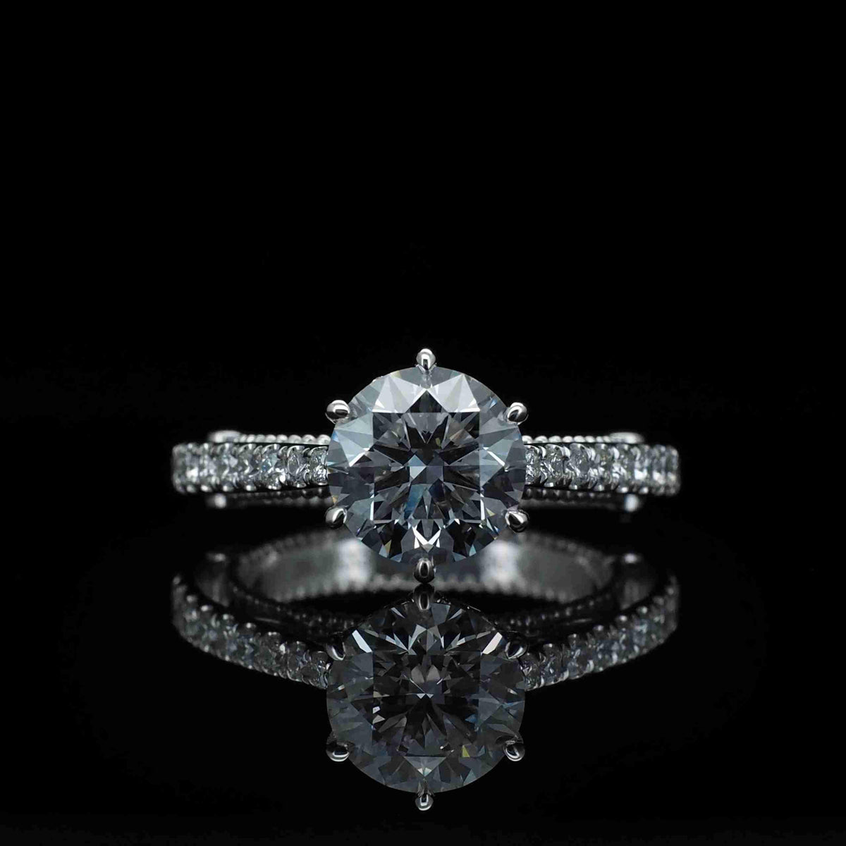 18K/Platinum Filigree Ring-within-Ring Setting | Diamonds Gallery