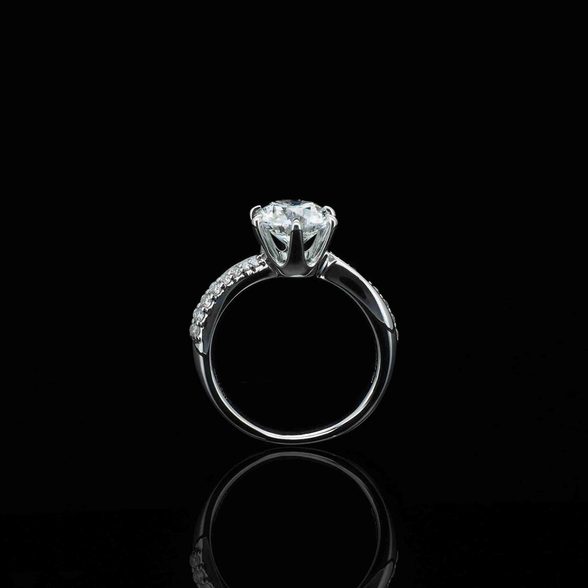 18K/Platinum Curved Setting Ring Mount