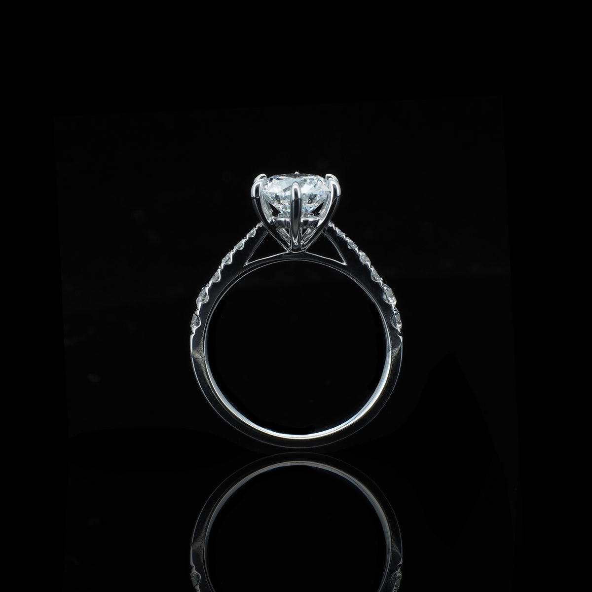 18K/Platinum tapered ring setting