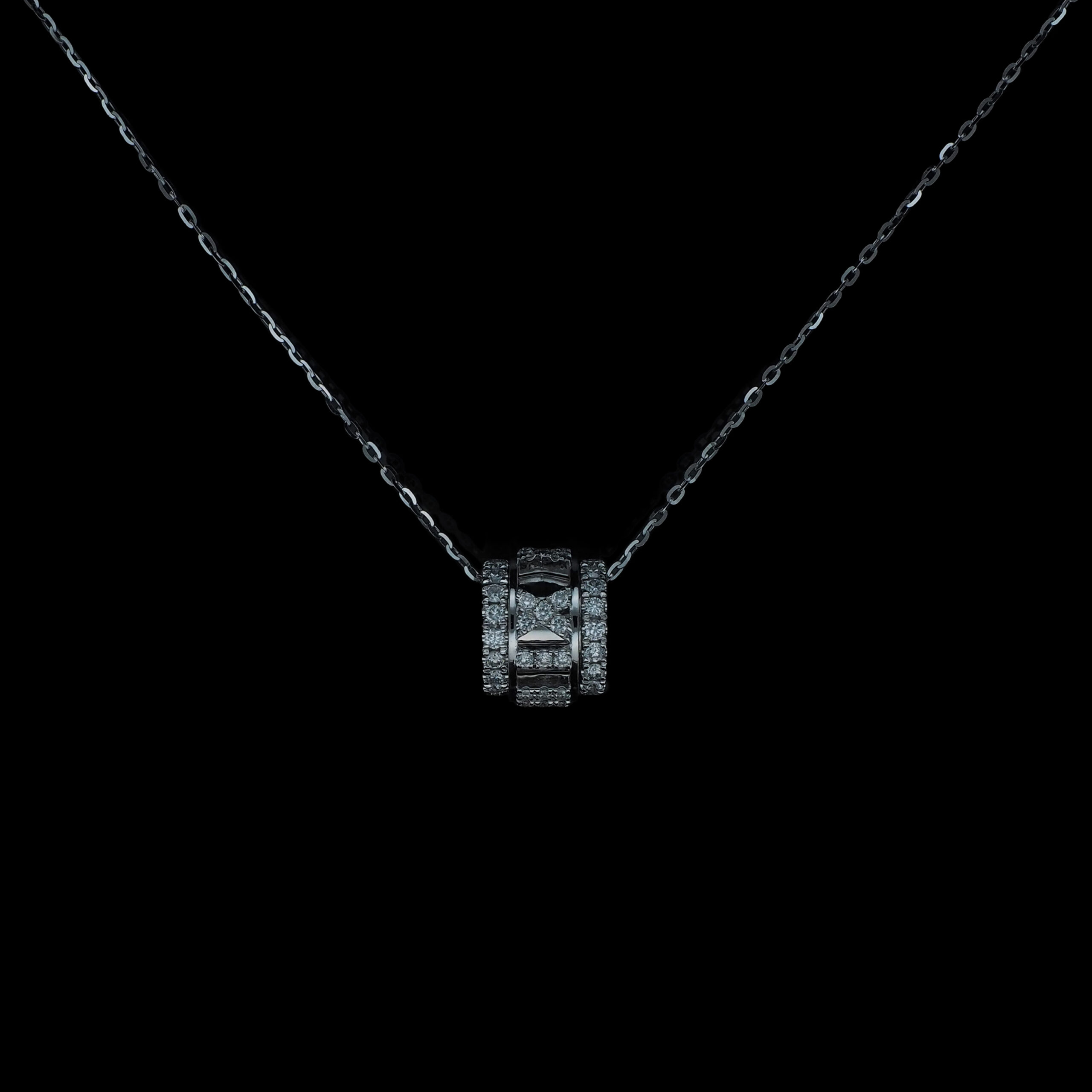 18K 玫瑰金/白金圓形培育鑽石掛墜 - Image 3