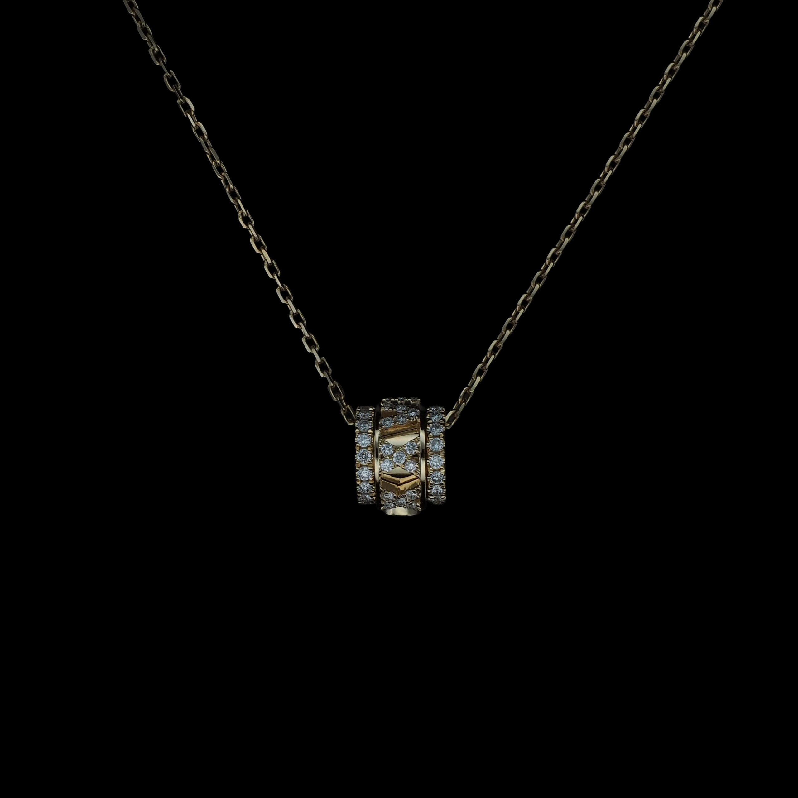 18K 玫瑰金/白金圓形培育鑽石掛墜 - Image 4