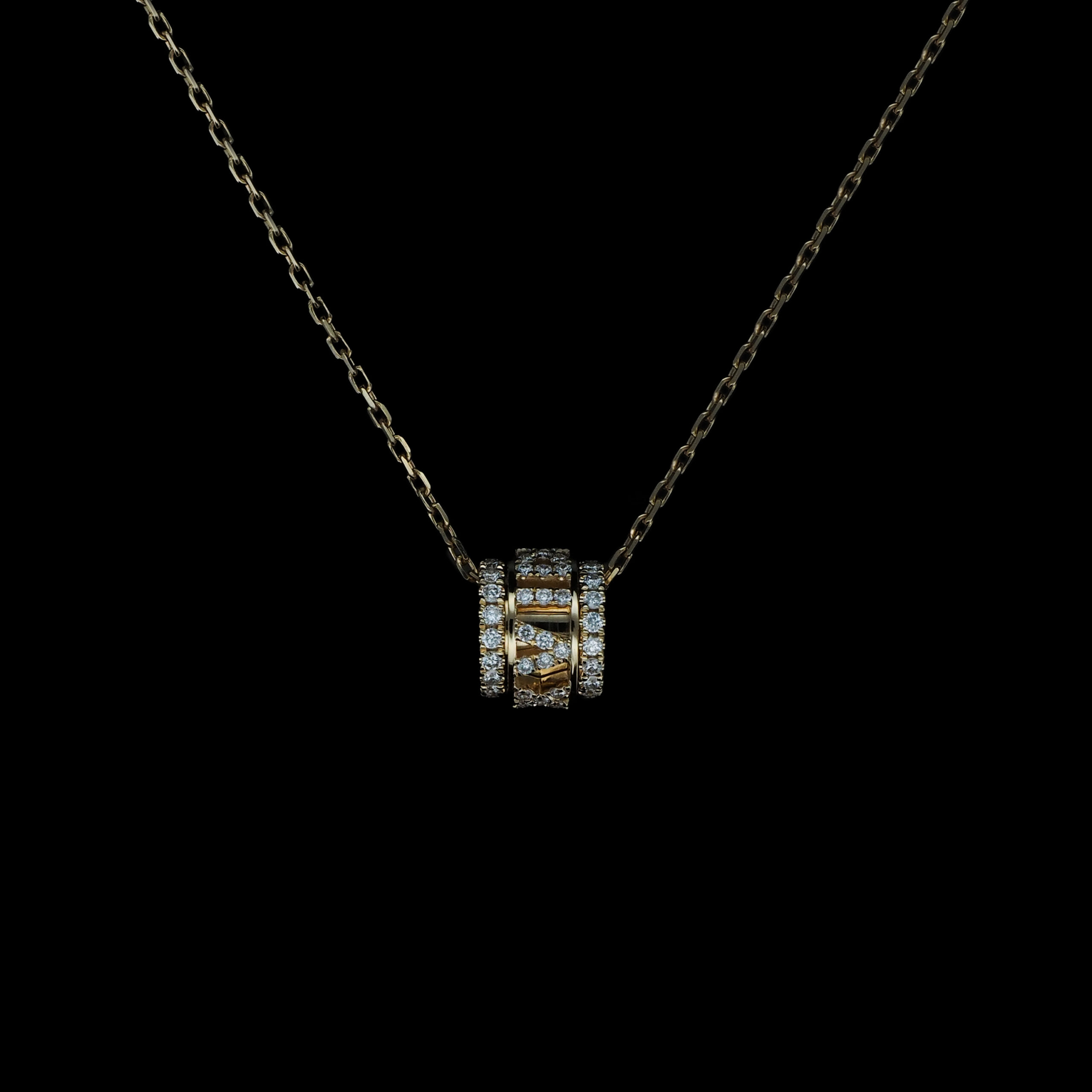 18K 玫瑰金/白金圓形培育鑽石掛墜 - Image 5